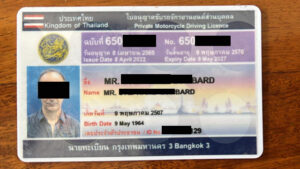 Thai motorbike license