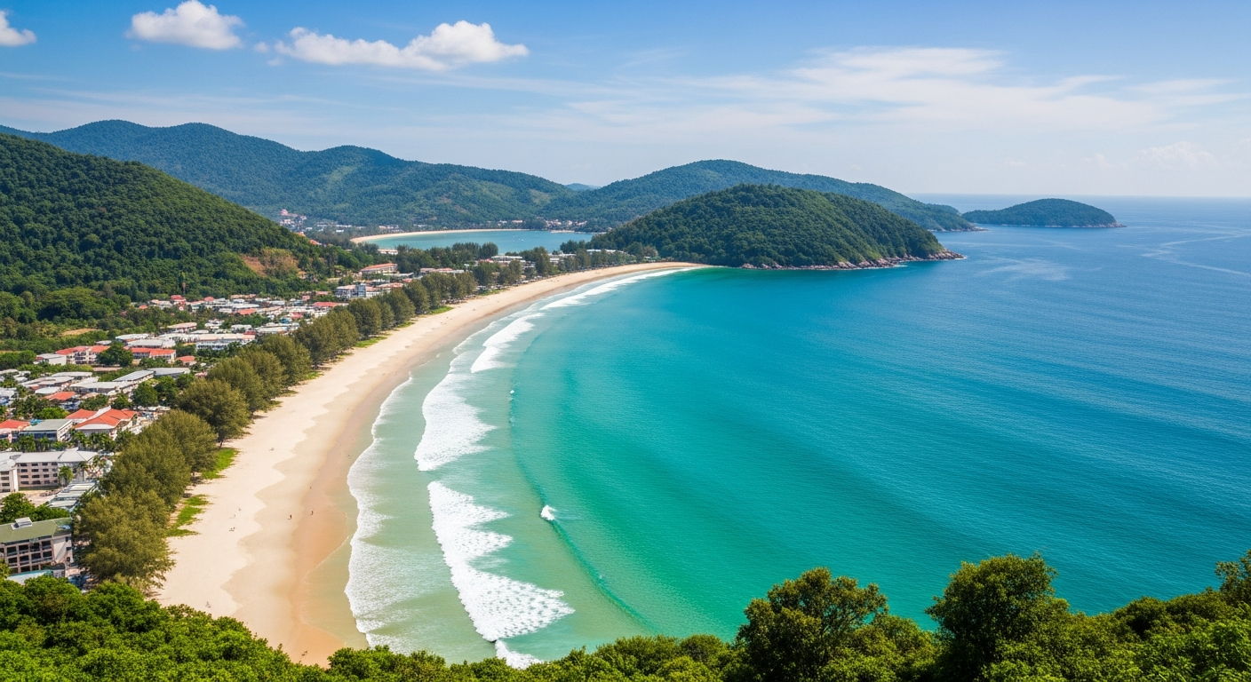 Motorbike Rental Karon Beach Phuket — Delivery, Rates & Best Bikes 2026 3 View from Karon Hill viewpoint overlooking Karon Beach and Kata Beach Phuket