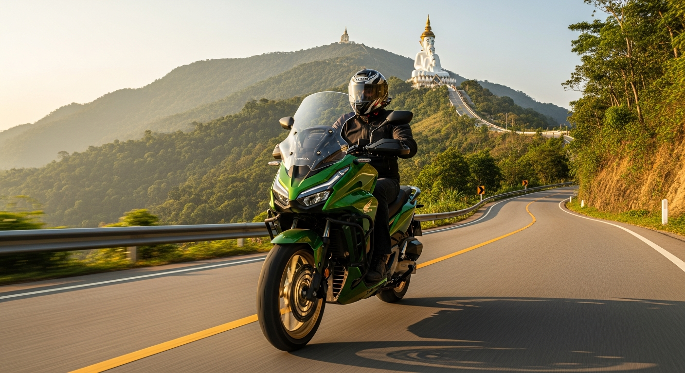 Honda ADV 160 Phuket Hill Test 2026 Patong, Kata Noi & Nakkerd Mountain 1 Honda ADV 160 climbing the hill road toward the Big Buddha on Nakkerd Mountain in Phuket
