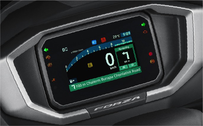 Honda Forza 350 (2026) Price in Thailand: Full Buyer's Guide for Expats & Travelers 5 New 5inch color TFT meter with Honda RoadSync on the Forza 350 2026
