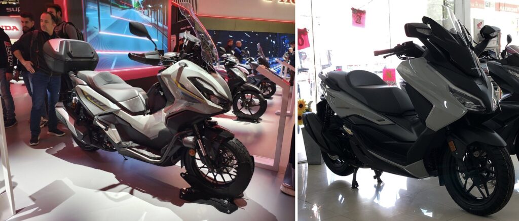 Honda ADV 350 vs Forza 350 — Phuket Rental Guide 2026 4 Honda ADV 350 (left) and Honda Forza 350 (right) shown side by side