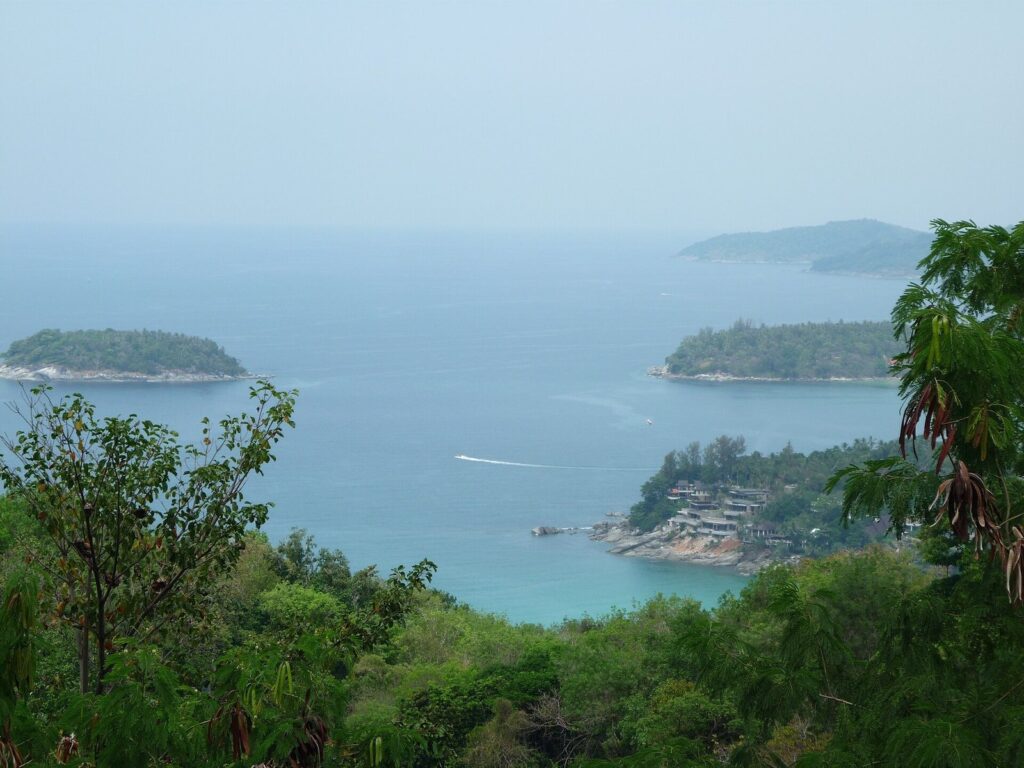 Honda ADV 350 vs Forza 350 — Phuket Rental Guide 2026 5 View over bays and small islands from the Karon viewpoint hillside in Phuket