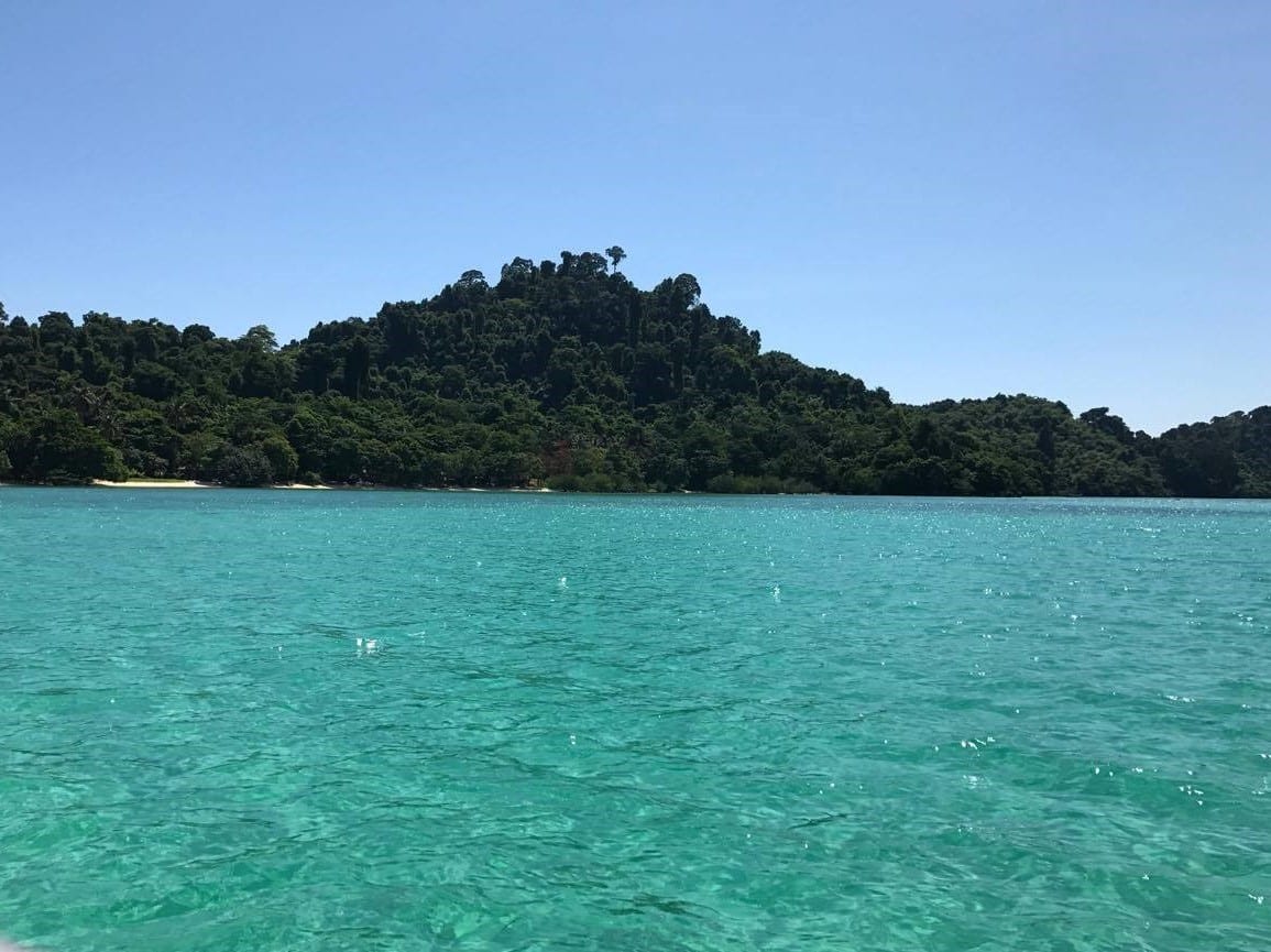 Koh Kradan island beach and turquoise water, Thailand